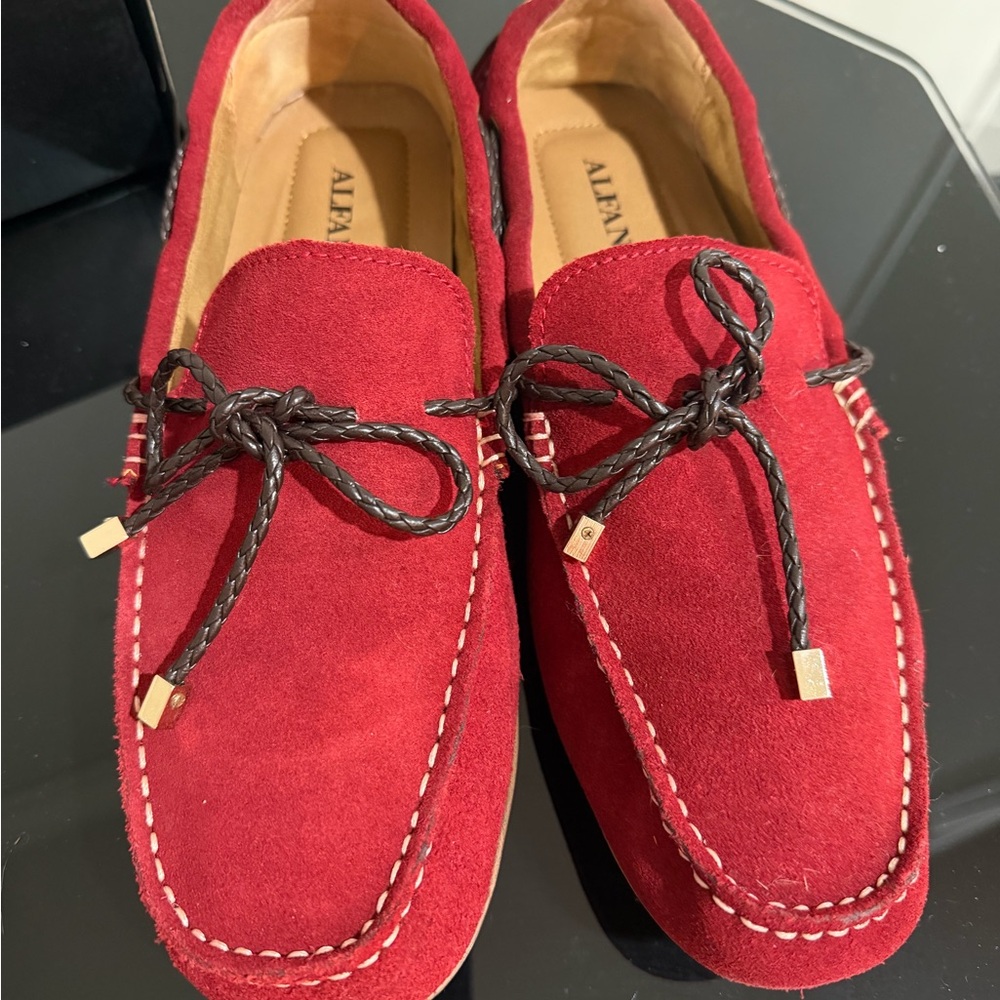 Alfa I‎ Trevorred Red Suede Men's Loafers Shoes Size 9M
